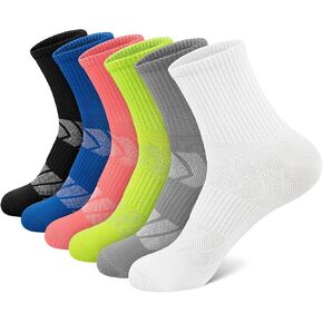 6 Pairs Womens Athletic Socks Breathable Running Hiking Socks Cotton Crew Socks for Women