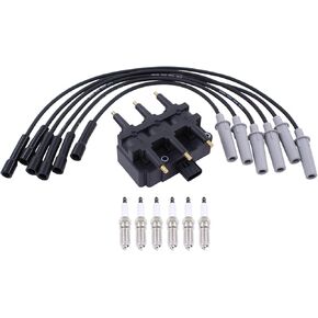 MOTOKU Ignition Coil and Spark Plug Wire Set for Chrysler Town and Country Pacifica Voyager Dodge Caravan 3.3 3.8 V6