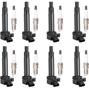 Set of 8 Ignition Coil Pack Spark Plugs Fits for 2000 2001 2002 2003 2004 2005 2006 2007 Toyota Tundra Sequoia Land Cruiser LEXUS SC430 LX470 4.7 V8 Ignition Coils Spark Plugs Replaces# UF230