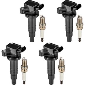 Set of 4 Ignition Coil Pack UF247 and Iridium Spark Plugs 4503 4 Pack Compatible with Chevrolet Chevy Prizm Pontiac Vibe Toyota Celica Corolla Matrix MR2 Spyder 1.8L L4 Replacement for C1249