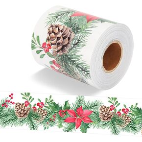 49.2Ft Christmas Bulletin Board Border Roll, Self-Adhesive Christmas Theme Bulletin Board Border Trim for Christmas Winter Party School Classroom Bulletin Board Decoration