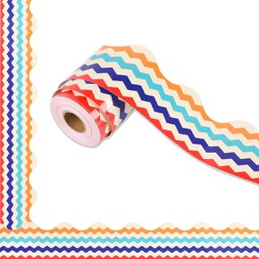 HTVRONT Bulletin Board Borders, 70FT Daisy Flower Classroom Borders for Bulletin Board, Scalloped Pink Border Trim for Classroom, Offices,Walls,Picture Frames, Back to School Decor