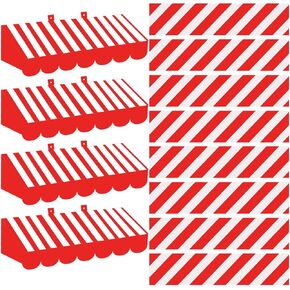 TaoBary 4 Pcs 3D Awning Wall Decorations and 59 ft Bulletin Board Border Trim Scalloped Borders Decorations for School Classroom Home Chalkboard Office Back to School(Green and Yellow)
