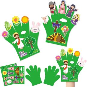 WATINC Felt Story Finger Puppets - 2Pcs DTY Storytelling Hand Puppet Felt Art Craft Education Gift, Making Storytime Glove Puppet Early Learning Role Play for Kids Toddles (Farm Animals)