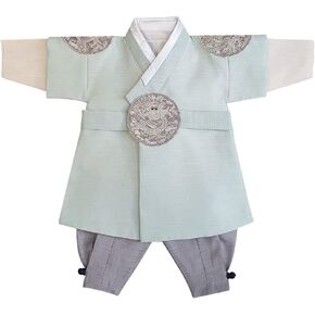 Korean Mint Boy Hanbok 100days~10y/o Korean Traditional Dress Baby Boy Kids Hanbok