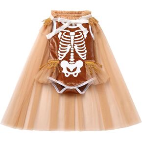 FYMNSI Newborn Baby Boys Girls Halloween Costumes Toddler Sleeveless Velvet Romper Onesie and Cloak Halloween Scary Outfits