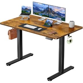 Marsail Electric Standing Desk with One-Whole Piece Desktop,48"x30" Height Adjustable Office Gaming Computer Desk with Deeper Tabletop,Home Office Stand up Desk with 4 Memory Presets,Desk for Bedroom