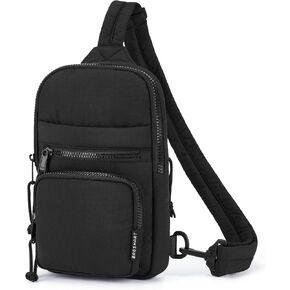 BAGSMART Small Crossbody Sling Bag for Women Puffy Sling Purse Cross Body Bag with Water Bottle Pocket Chest Bag for Travel