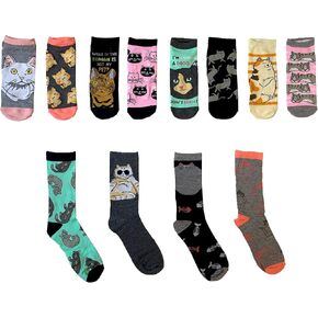 Hyp You Gotta Be Kitten Me Cats Juniors/Womens 12 Days of Socks in Advent Gift Box