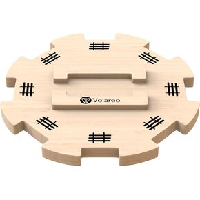 Wooden Mexican Train Hub - Pine Wood Hub with Felt Bottom - Wooden Replacement Hub Centerpiece for Mexican Train Dominoes