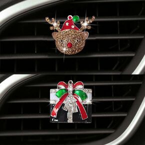2 Pack Christmas Car Vent Clip Bling Car Accessories,Crystal Snowflake Car Vent Clip Air Freshener,Car Diffuser Vent Clip Diamond Car Decoration Car Essentials for Women (Snowflake)
