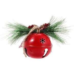 NUOBESTY Christmas Jingle Bell Ornament Xmas Door Hanger Sleigh Bell Holiday Tree Ornament for Festival Home Decoration 90mm White
