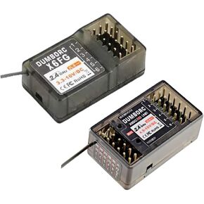 X6F Rc Car Receiver X6DC Remote Receiver with Linkage Simulation Light System for Dumborc Transmitter for 1/8 1/10 1/12 /1/16 1/18 1/24 Rc Cars (X6F*2 X6DC*2 (4PCS))