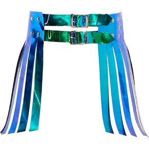 Daisy corsets Women's Regular Teal/Blue Holo Fringe Skirt