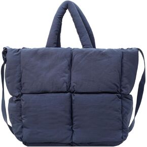 Puffer Tote Bag, Puffy Purse Crossbody Puffer Bags for Women Lightweight Down Cotton Padded Quilted Tote Bag