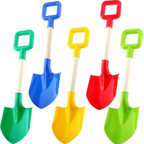 5 Pack 16 Inch Kids Beach Shovels Sand Shovels Gardening Shovel Tools Plastic Beach Spades Tools for Boys Girls Garden Digging Beach Themed Party Supplies
