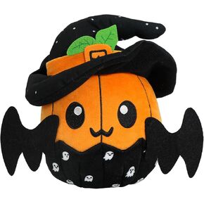 Halloween Pumpkin Witch Plush Toy, Halloween Stuffed Pumpkin Plush with Bat Wings,Animal Plushies Toy and Witch Decorations,Soft Fluffy Halloween Hugging Decor,Present for Kids and Adult