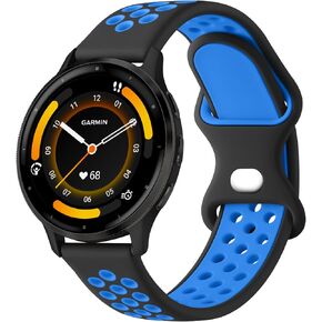 Meliya Bands Compatible with Garmin Vivoactive 4 Watch Band, Garmin Venu 3 / Venu 2 Watch Band Women Men, Soft Silicone Sport Replacement Strap for Garmin Venu 3, Venu 2, Vivoactive 4, Forerunner 745 / 265 / 255 Music Smart Watch