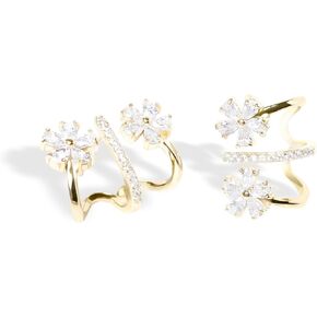 Flower Claw Earrings 18K Gold-Plated Ear Wrap Earrings Hoop Earrings for Women Hypoallegenic