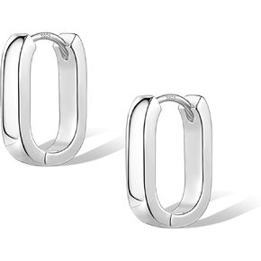 925 Sterling Silver Earrings Small Chunky Silver Earrings for Women Silver Hypoallergenic Earrings Small Hoop Earrings Thick Huggie Hoops Earrings for Jewelry Gifts