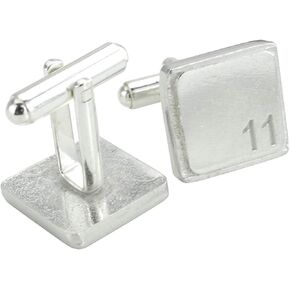 Square Cufflinks with ‘11’ Engraved - 11th Anniversary