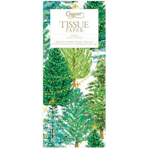 Caspari Christmas Trees with Lights Tissue Gift Paper - 8 Sheets Included