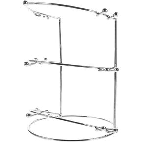 VOSAREA Tiara Crown Display Stand - Necklace Three-tier Stand Display Rack Jewelry Holder Headband Hairband Display Headpiece Organizer Stand for Shop Store Home Silver