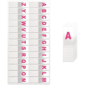 520 Pcs Alphabetical Adhesive Tabs, A-Z Sticky Index Tabs Transparent Alphabetical File Guides for Binders Books Notebooks