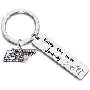JJTZX Enjoy the Next Journey US State Map Keychain Lovely Retirement Gifts and Graduation Gifts