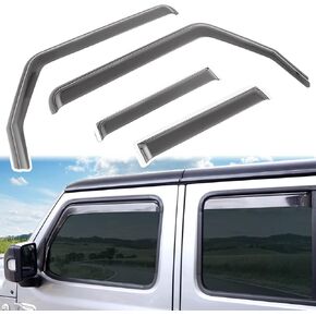 Window Visors Rain Guards Shield fit for Jeep Wrangler JL JLU 2018-2024 & Gladiator JT Truck 2020-2023 Sun Protection Wind Deflectors Vent Shades (4PCs/Set)