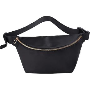 Crossbody Fanny Pack Belt Bag for Women Men Large Capacity Light Weight Fashion Shoulder Sling Chest Bag with Adjustable Strap (white)