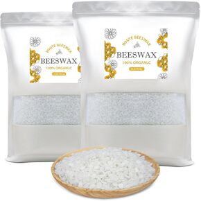 Beeswax Pellets 2LB, White Beeswax, 100% Organic Beeswax for Candle Making, Body, Skin Care DIY, Lip Balm and Soap Making Supplies