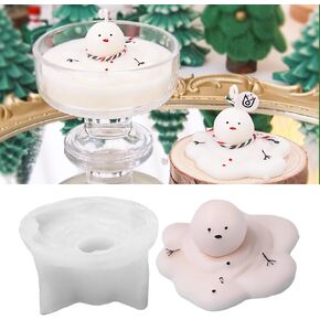 Silicone Molds Candle Cute Melting Snowman Resin Candle Molds for Christmas Party Decoration Candle Form Epoxy Plaster Mould (2.6 in)