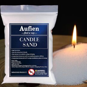 شمعة لؤلؤية من Aufien، 21.4 أونصة، شمع رملي قابل لإعادة الملء، غير معطر وغير سام، شموع مسحوق تدوم طويلاً مع 30 فتلة، مجموعة إعادة ملء شموع الخرز