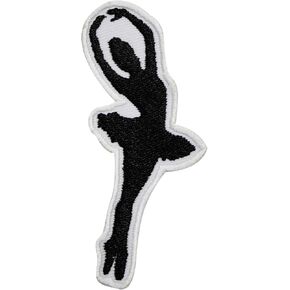 Ballerina Dancer Silhouette Patch, Ballet Dancing Patch, Ballet Patch, Kids Patch Embroidered Iron on Sew on Patch Badge for Clothes etc. 9x4.5cm