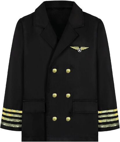 Kids Pilot Uniform Boys Airline Captain Costume for Halloween Cosplay Birthday Party Gifts in Kuwait