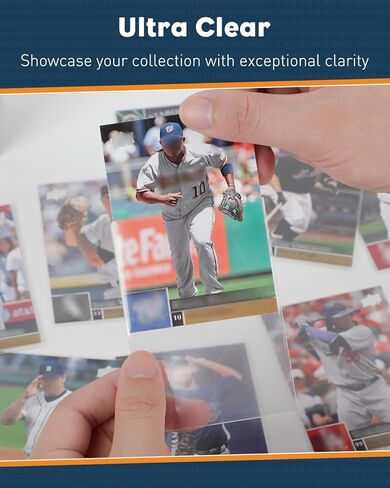 Uniclife 300 Counts Thickened Trading Card Sleeves Ultra Clear Penny Sleeves for Trading Cards Baseball Card Sleeves Card Protectors for Sports Cards MTG Cards Football Cards Yugioh Cards, 66 x 91 mm in Kuwait
