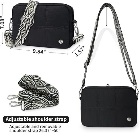 حقيبة منتفخة حقائب كروس مبطنة للنساء، حقيبة كتف منتفخة خفيفة الوزن، محفظة للهاتف الخلوي مع فتحات للبطاقات in Kuwait