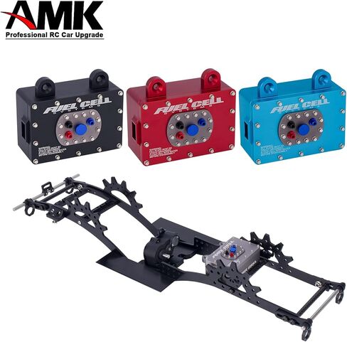 AMK 1/10 RC Crawler Fuel Cell Receiver, CNC Aluminum RC Cell Receiver, Simulated Fuel Tank for SCX10 PRO, Roll Cage, RR10 Capra, and Other RC Crawler Cars (Red) in Saudi Arabia