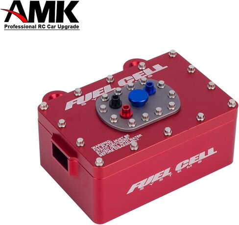 AMK 1/10 RC Crawler Fuel Cell Receiver, CNC Aluminum RC Cell Receiver, Simulated Fuel Tank for SCX10 PRO, Roll Cage, RR10 Capra, and Other RC Crawler Cars (Red) in Saudi Arabia