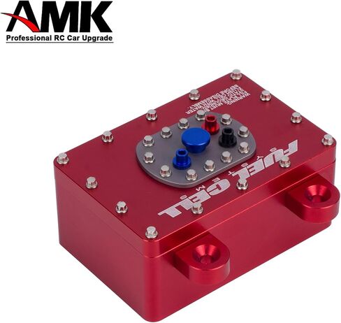 AMK 1/10 RC Crawler Fuel Cell Receiver, CNC Aluminum RC Cell Receiver, Simulated Fuel Tank for SCX10 PRO, Roll Cage, RR10 Capra, and Other RC Crawler Cars (Red) in Saudi Arabia