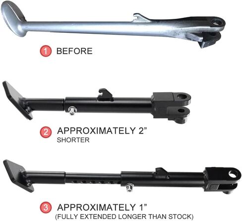 Xitomer 0-3 بوصة ألومنيوم قابل للتعديل مسند جانبي مناسب لـ Daytona 675 2005 2006 2007 2008 2009 2010 2011 2012 Daytona 675R دراجة نارية قابل للتعديل SideStand Dirt Bike Kickstand in Saudi Arabia