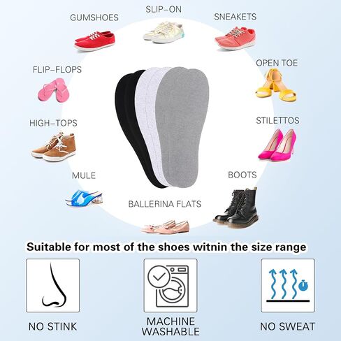 3 Pairs Sockless Shoe Liner No Show Socks No Slipping No Stinking Washable Barefoot Shoe Insert in Saudi Arabia