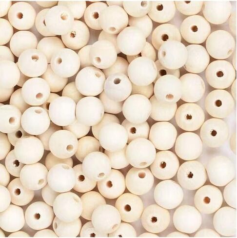 100Pcs DIY Natural Wooden Beads Unfinished Round Wooden Loose Beads for Crafts,Bracelet, Big Natural Round Ball Wood Beads (25mm) in Saudi Arabia