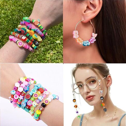 HHOOMY 2500Pcs Polymer Clay Beads Bracelet Making Kit, Clay Bead Charms for Necklace Earring Making, Bracelet Making DIY Arts Crafts in Saudi Arabia