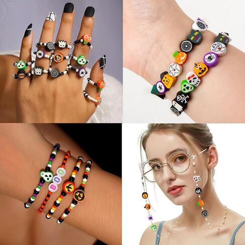 HHOOMY 2500Pcs Polymer Clay Beads Bracelet Making Kit, Clay Bead Charms for Necklace Earring Making, Bracelet Making DIY Arts Crafts in Saudi Arabia