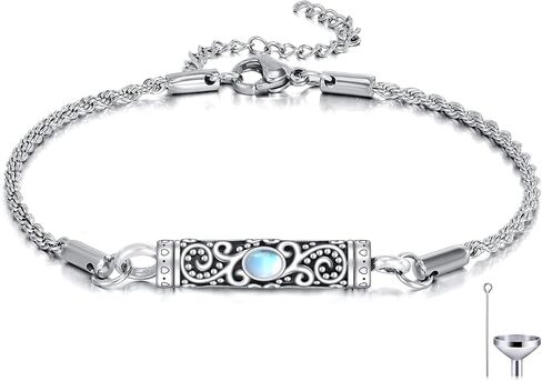ONEFINITY Urn Bracelet For Ashes 925 Sterling Silver Bar Cremation Jewelry For Ashes Keepsake Pendant Locket Bracelet For Women Men in Kuwait