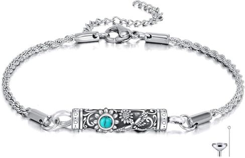 ONEFINITY Urn Bracelet For Ashes 925 Sterling Silver Bar Cremation Jewelry For Ashes Keepsake Pendant Locket Bracelet For Women Men in Kuwait
