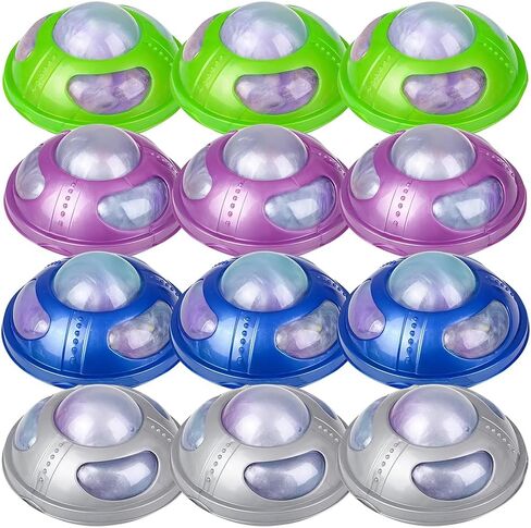 UFO Alien Rainbow Slime - 3 بوصات (عبوة من 12 قطعة) - ألوان متنوعة، غير لاصقة، في حاويات تخزين متنوعة، هدايا مثالية للحفلات وجوائز الألعاب in Saudi Arabia
