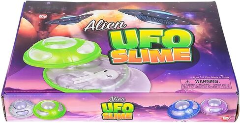 UFO Alien Rainbow Slime - 3 بوصات (عبوة من 12 قطعة) - ألوان متنوعة، غير لاصقة، في حاويات تخزين متنوعة، هدايا مثالية للحفلات وجوائز الألعاب in Saudi Arabia